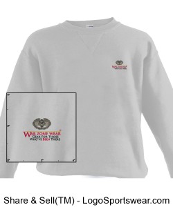 WarZoneWear.com Sweatshirt with Army Combat Medic Badge Design Zoom
